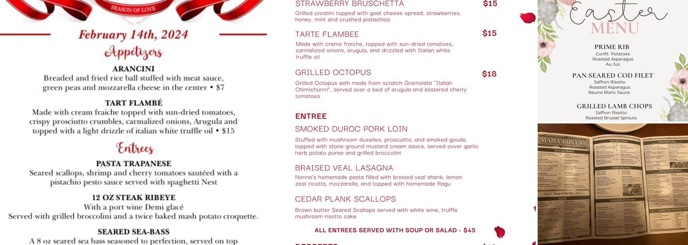 Mama Rosa's Italian Family Restaurant Menu
