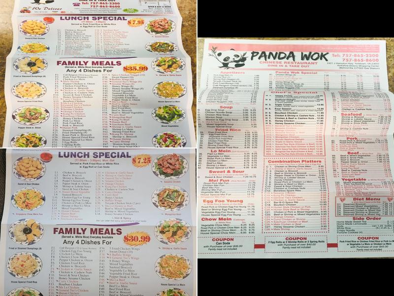 Panda wok Restaurant Menu