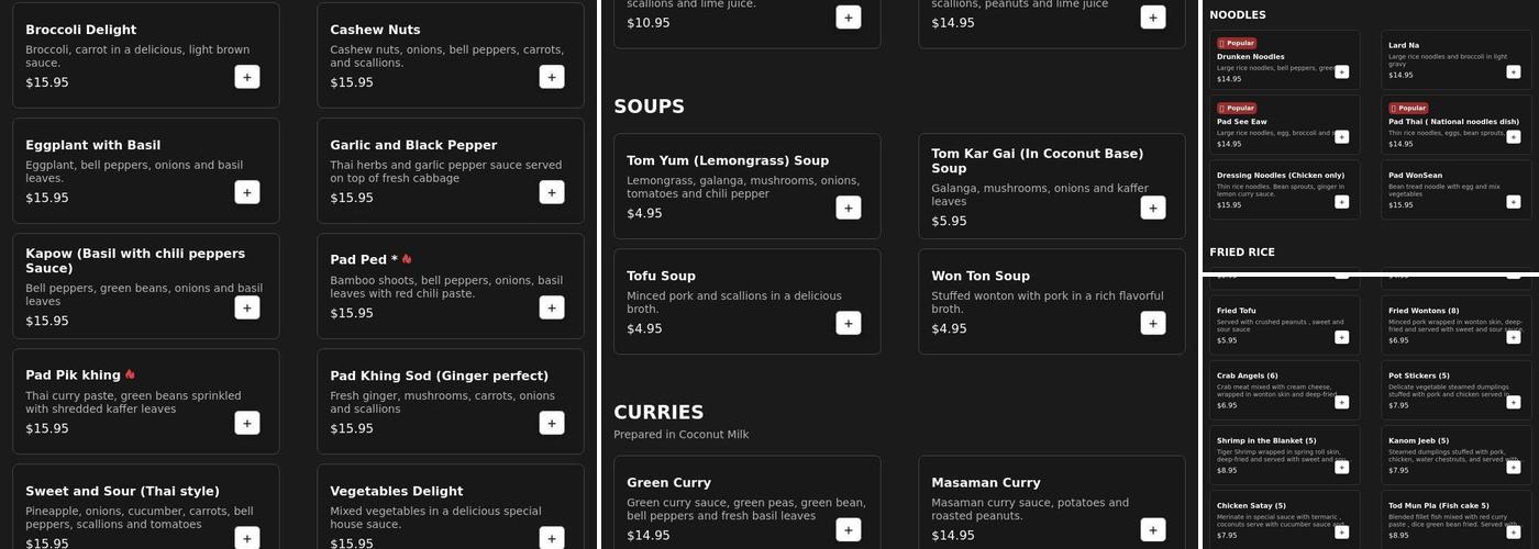 Thai Erawan Restaurant Menu