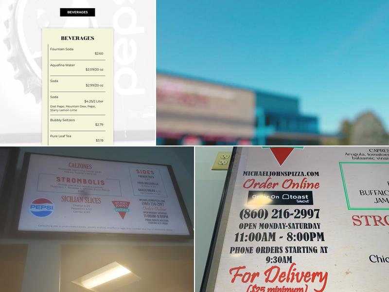 Michael John's Pizza Menu