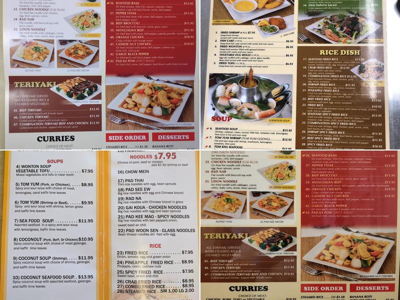 Cha Cha 8 Thai Food Menu