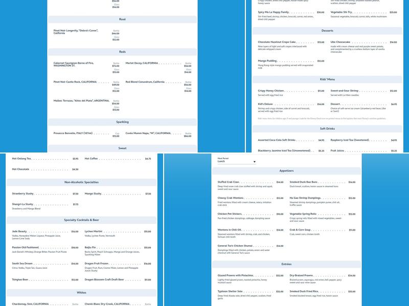 Nine Dragons Restaurant Menu