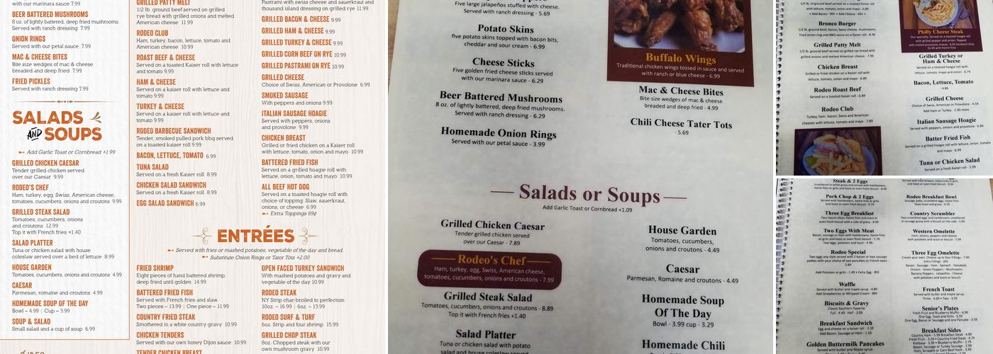 Rodeo Diner Menu