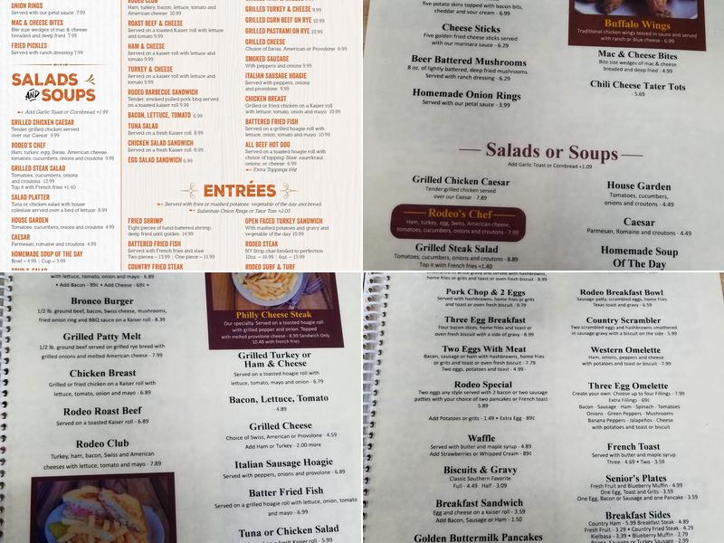 Rodeo Diner Menu