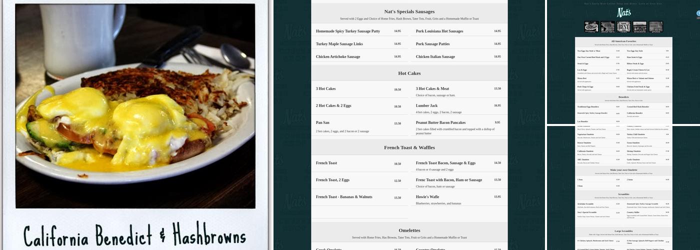 Nat's Early Bite Menu