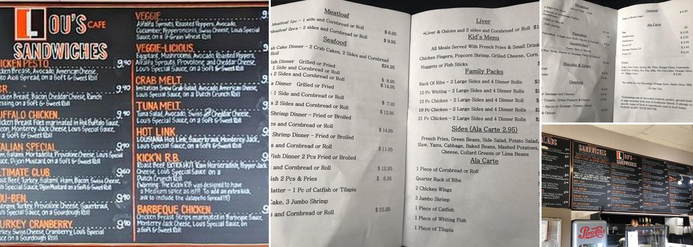 Lou's Cafe Menu