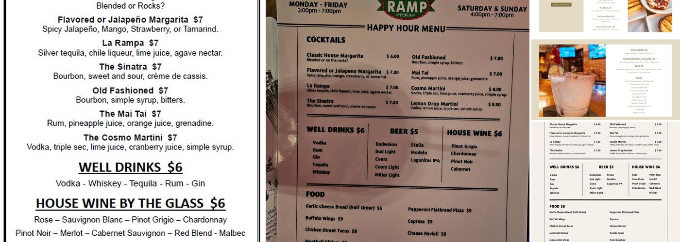The Ramp Restaurant & Bar Menu