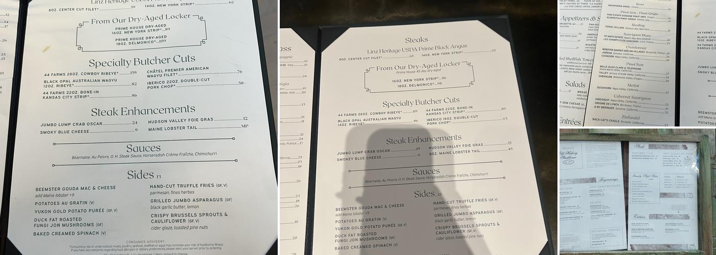 Old Hickory Steakhouse Menu