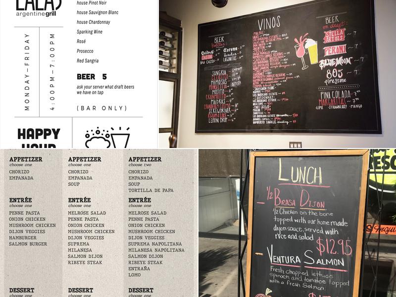 LALA'S Studio City Menu