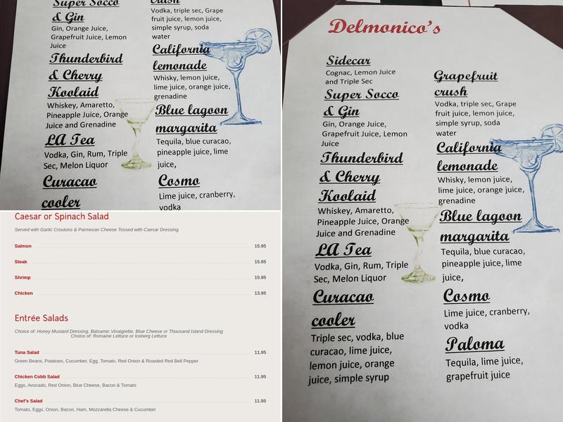 Delmonico's Steak and Lobster House Menu