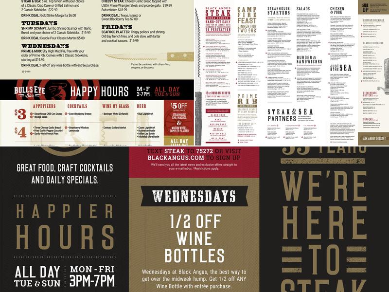 Black Angus Steakhouse Menu
