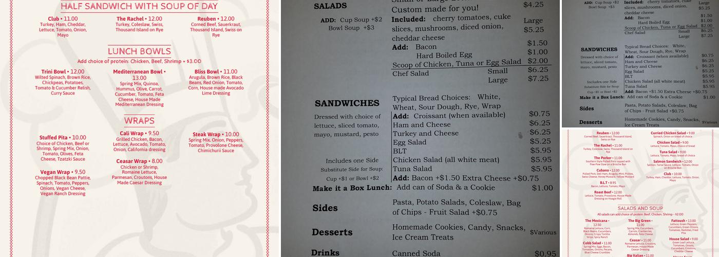 Glen Forest Cafe Menu