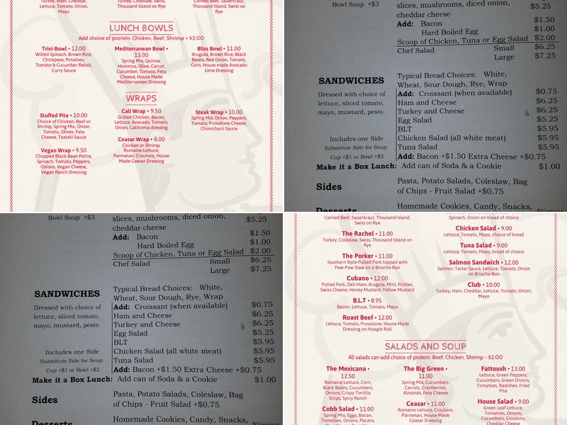 Glen Forest Cafe Menu