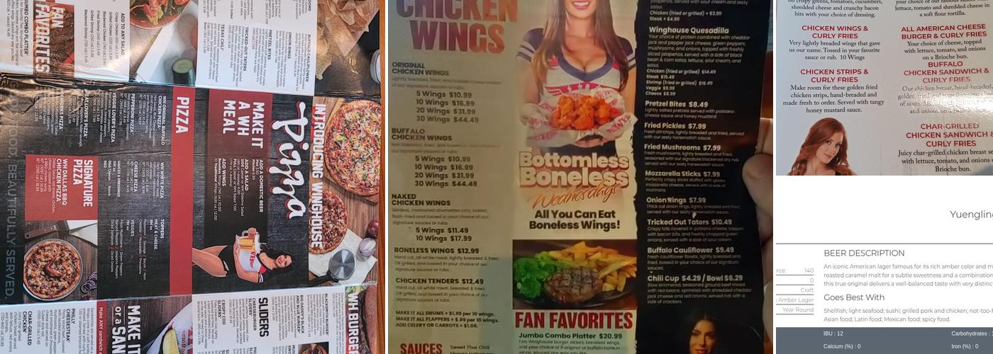 WingHouse Bar & Grill Menu