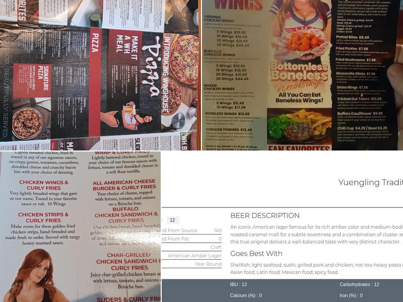 WingHouse Bar & Grill Menu