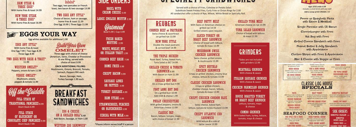 Log House Menu