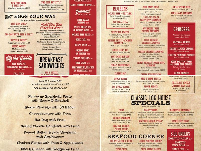 Log House Menu