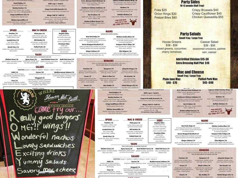 Rowley Grill and Tap Menu