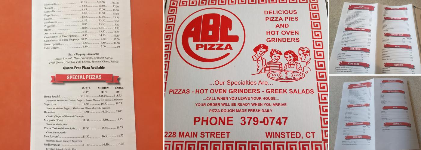 ABC Pizza House Menu