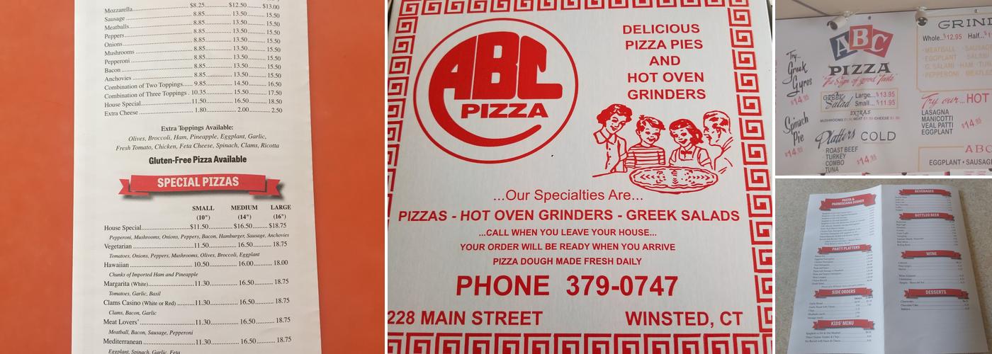 ABC Pizza House Menu