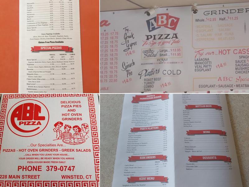 ABC Pizza House Menu