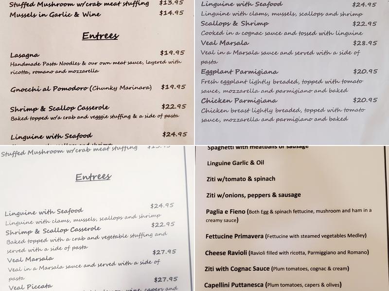 Monaco's Ristorante Menu