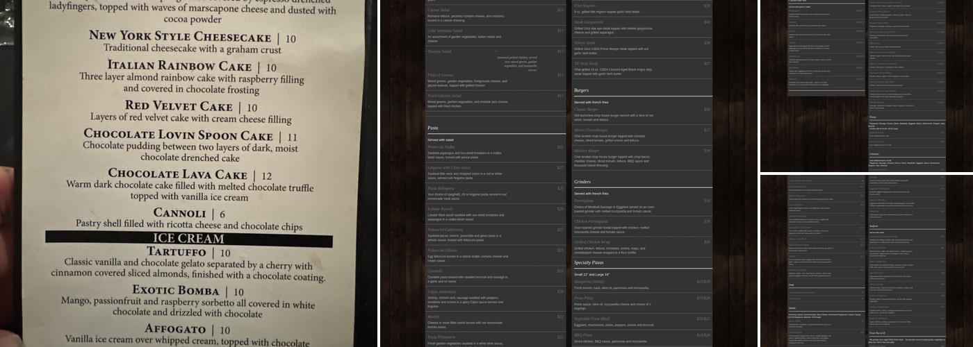 Mario's Tuscany Grill Menu