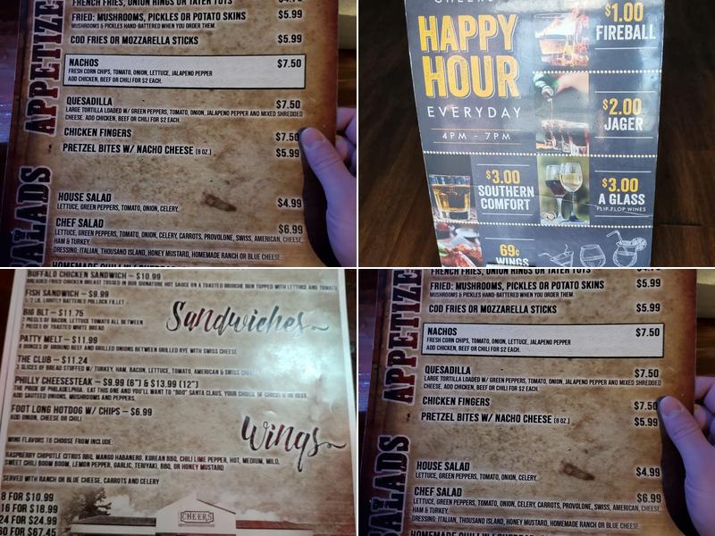 Cheers Menu