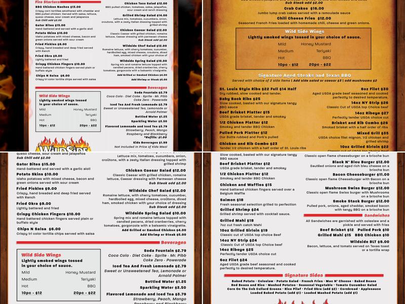 WildSide Texas BBQ Menu