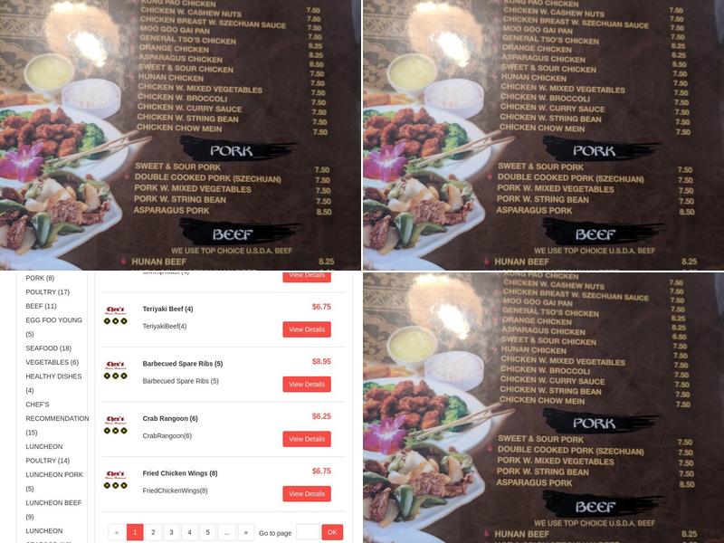 Chen's Chinese Restaurant Menu