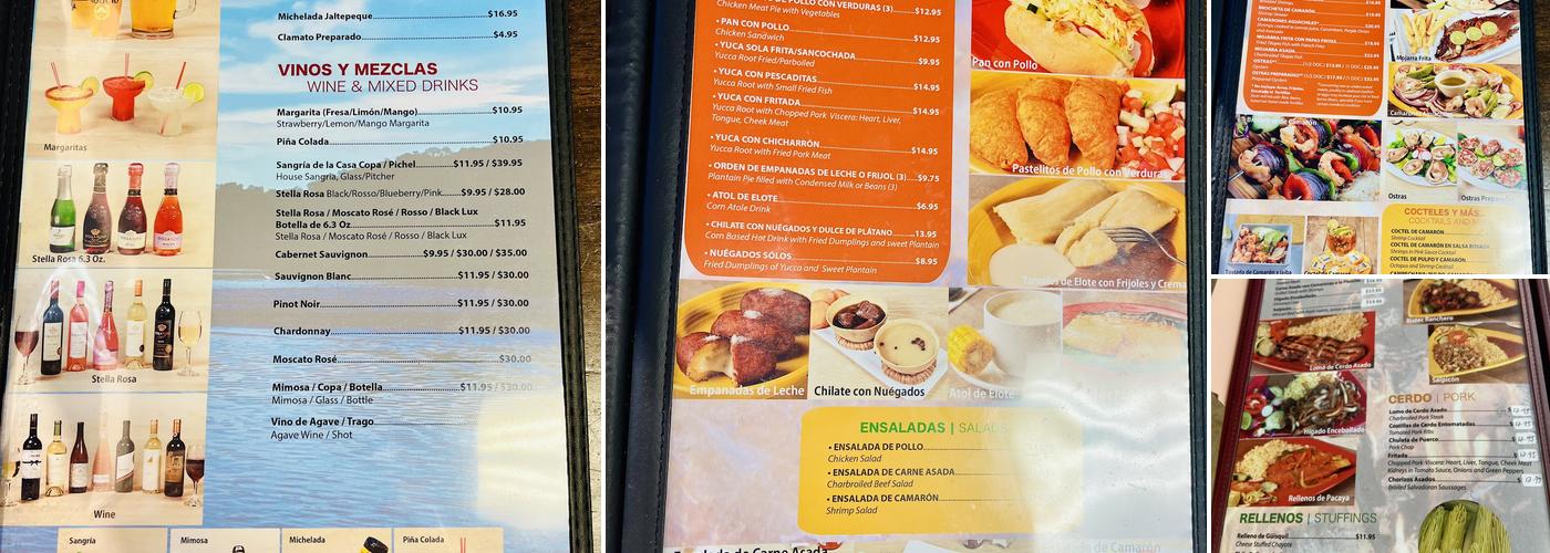 Jaltepeque Restaurant Menu