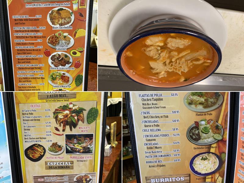 Casa 7 Mares Restaurant Menu