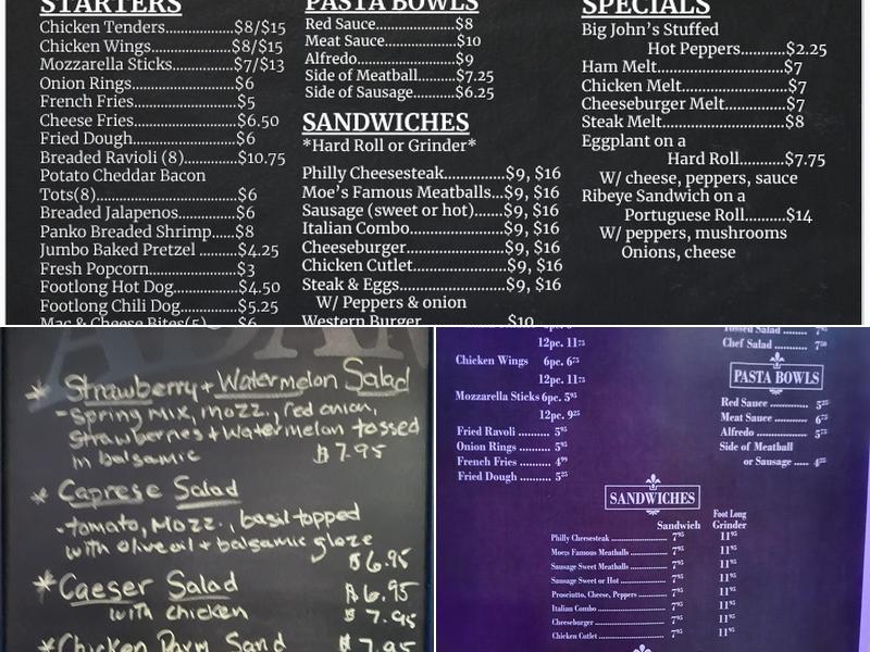Southside Bar, Grill & Pool Room Menu