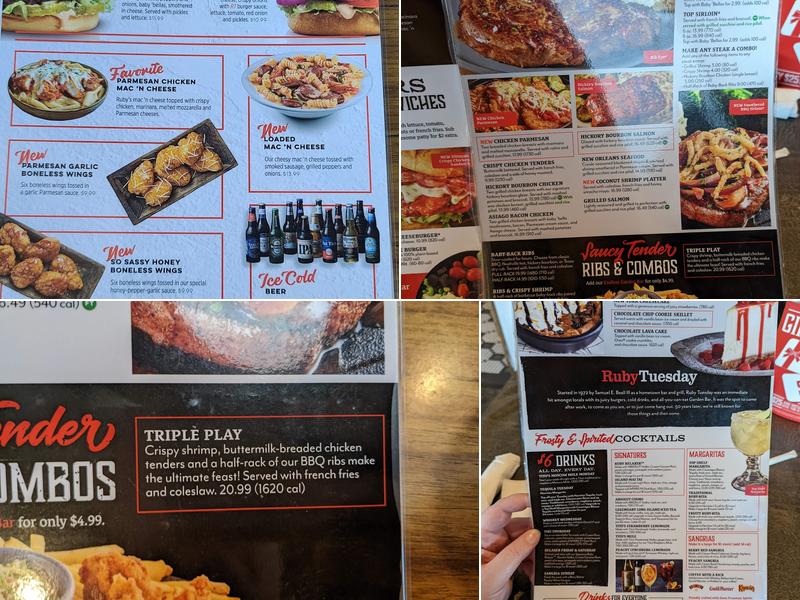 Ruby Tuesday Menu