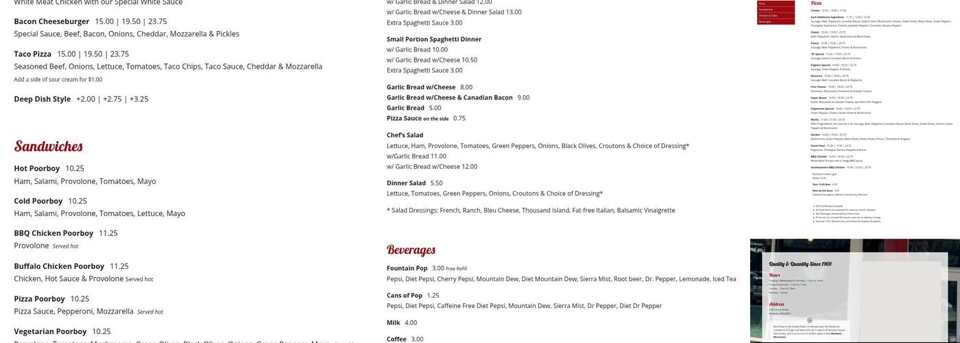 Pagliai's Pizza Menu