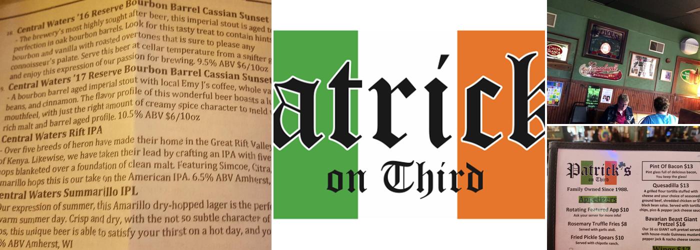 Patrick's on Third Menu