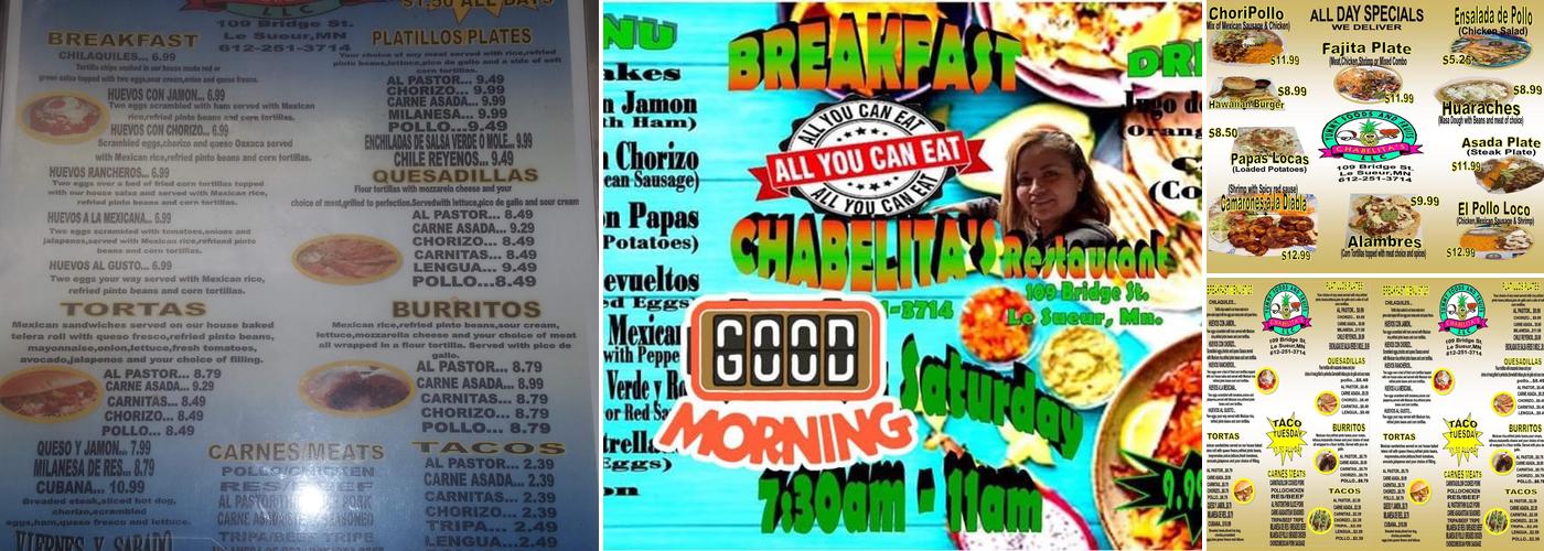 Chabelitas Yummy Foods and Fruits Menu