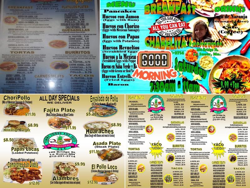 Chabelitas Yummy Foods and Fruits Menu