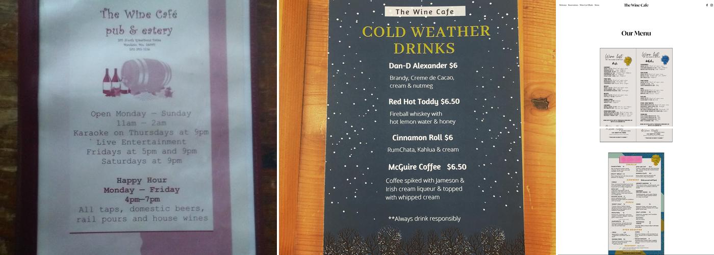 Wine Cafe Menu