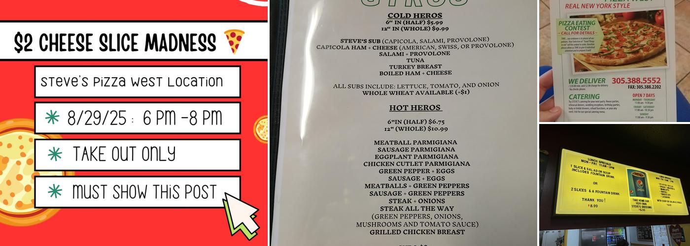Steve's Pizza West Menu