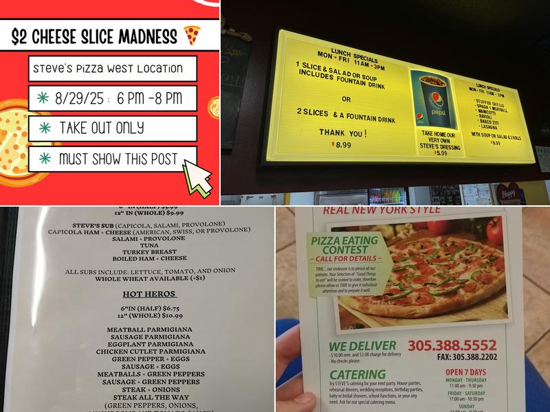 Steve's Pizza West Menu