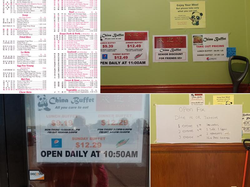 China Buffet Menu