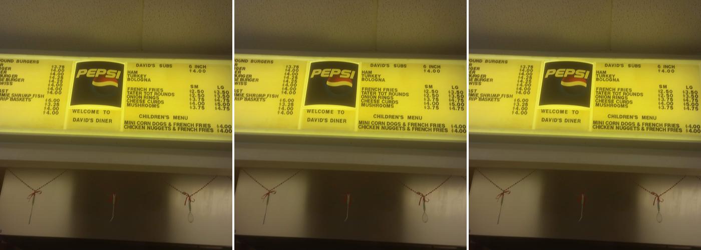David's Diner Menu