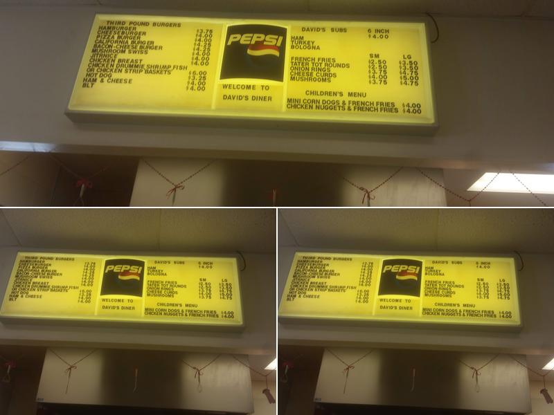 David's Diner Menu