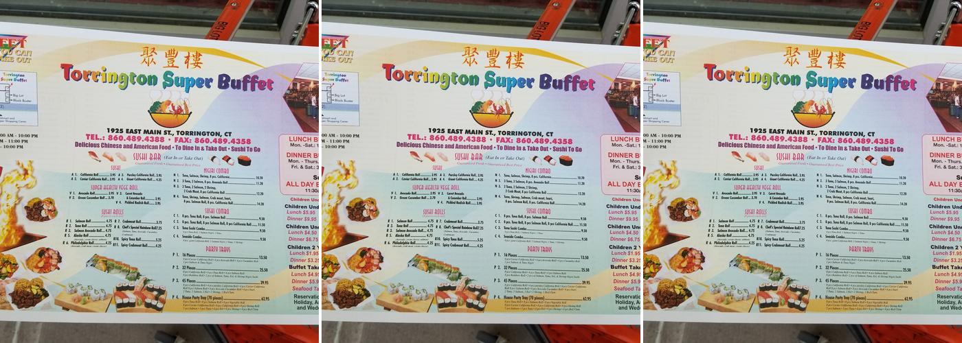 Torrington super buffet Menu