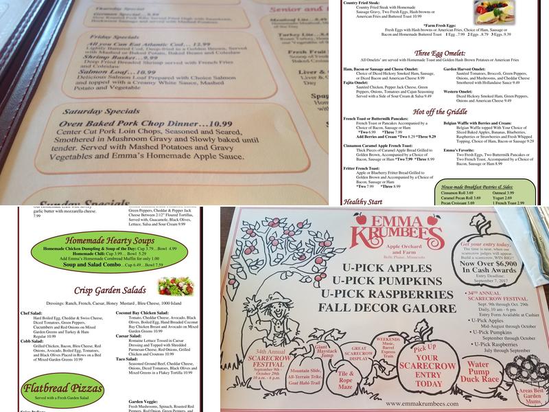 Emma Krumbee's Orchard Menu