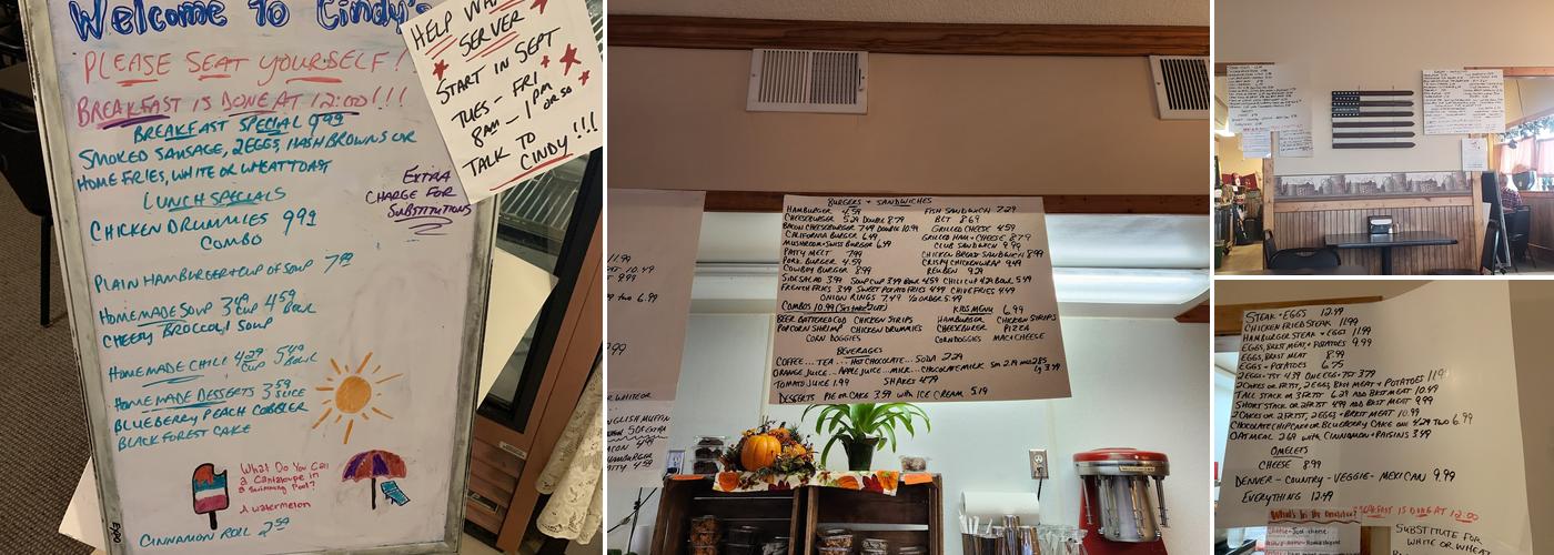 Cindy's Kitchen Menu