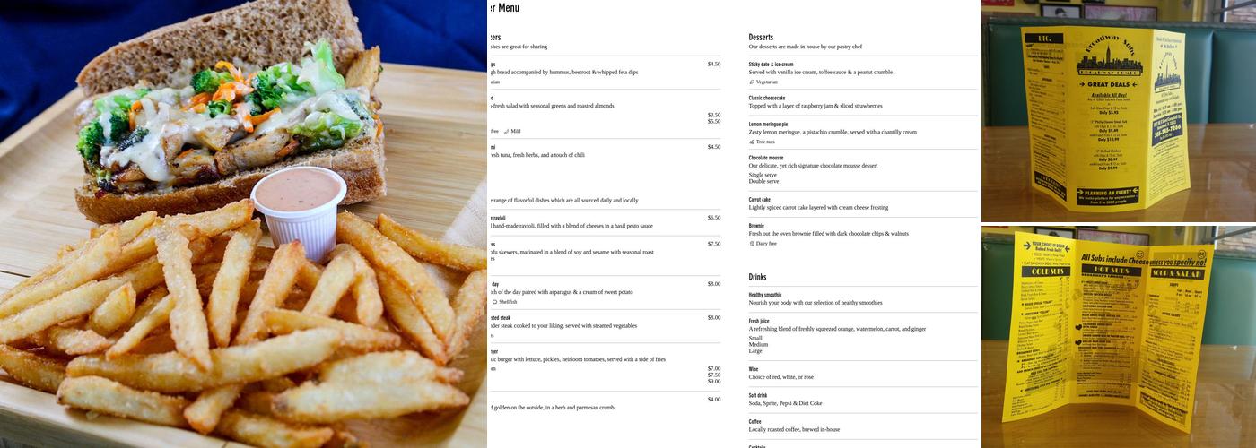 Broadway Subs Menu