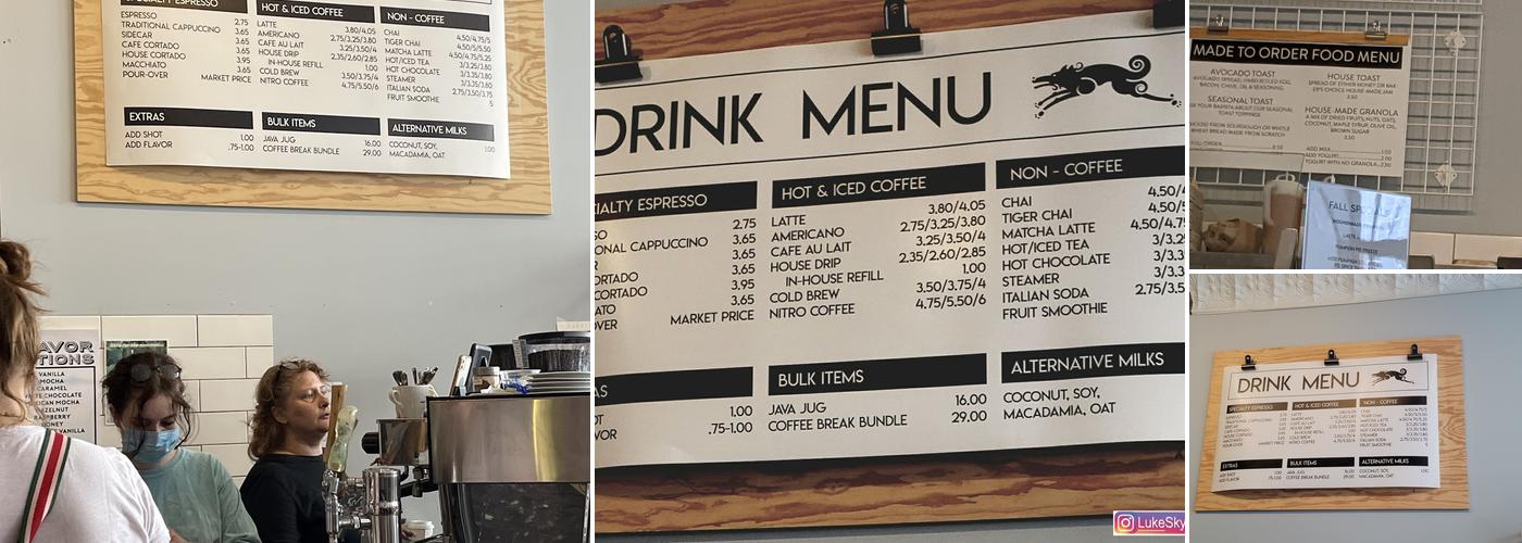 Coffee Hound Roasters and Cafes Menu