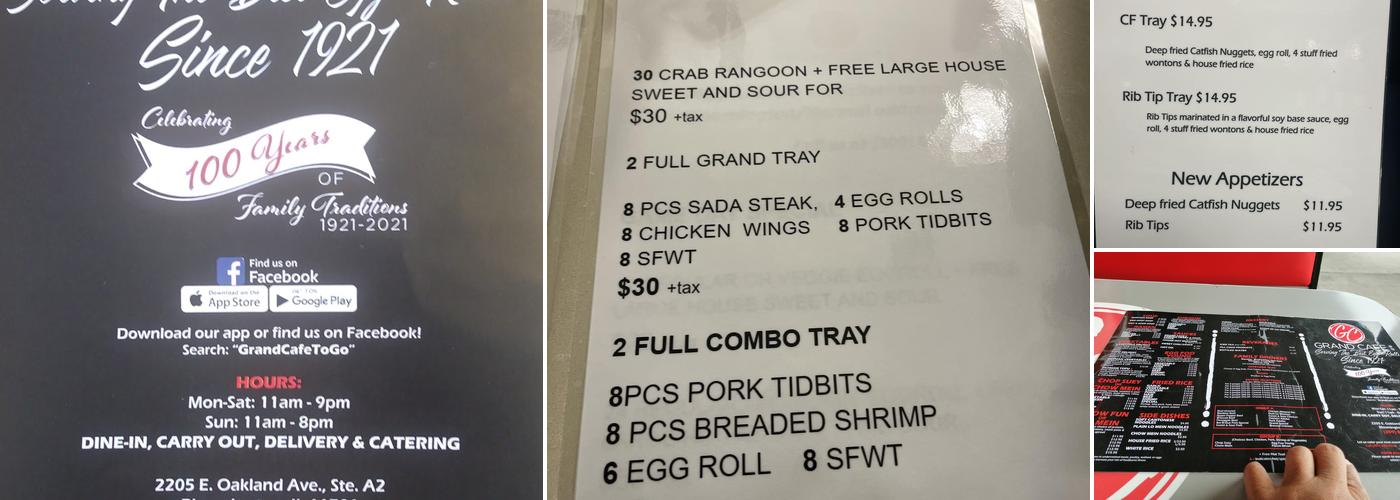Grand Cafe Menu